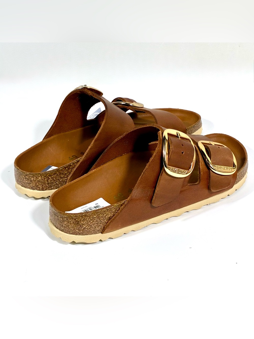 Birkenstock Arizona Big Buckle Slide Sandals Oiled Leather Antique Cognac 40EU - Picture 5 of 17